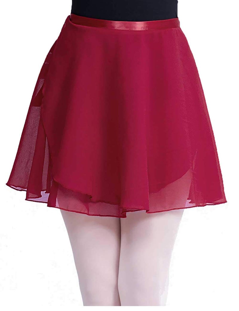 Daydance Burgundy Women Ballet Wrap Skirts Adult Sheer Chiffon Over Scarf for Dancing Leotards - Image 2